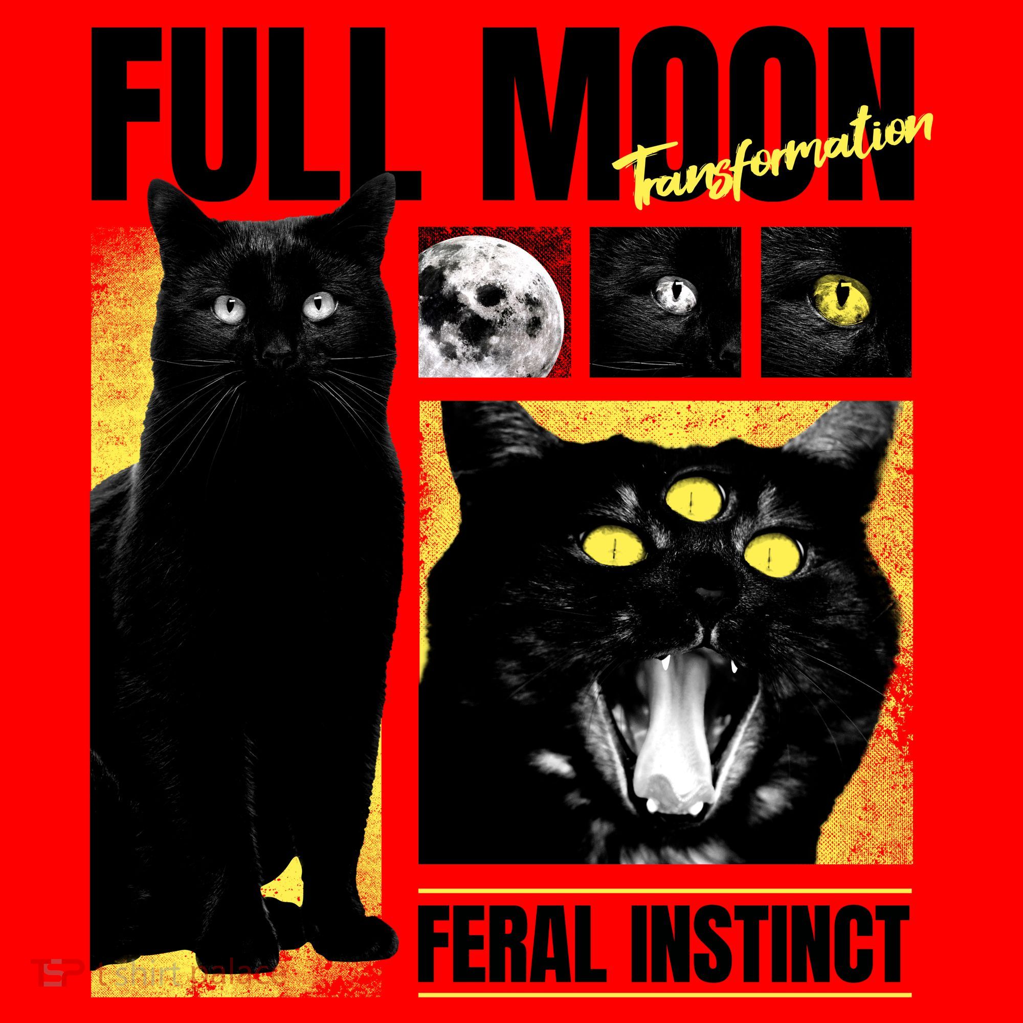 Full Moon Black Cat Transformation Santa Hat