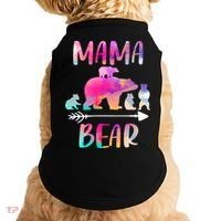 Funny Mama Bear Four Cubs Cute Gift Doggie Tank thumb 0