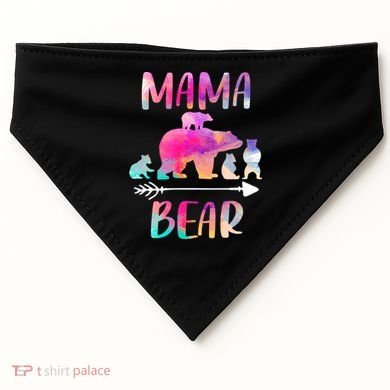 Funny Mama Bear Four Cubs Cute Gift USA-Made Doggie Bandana