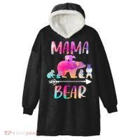 Funny Mama Bear Four Cubs Cute Gift Hooded Wearable Blanket thumb 0