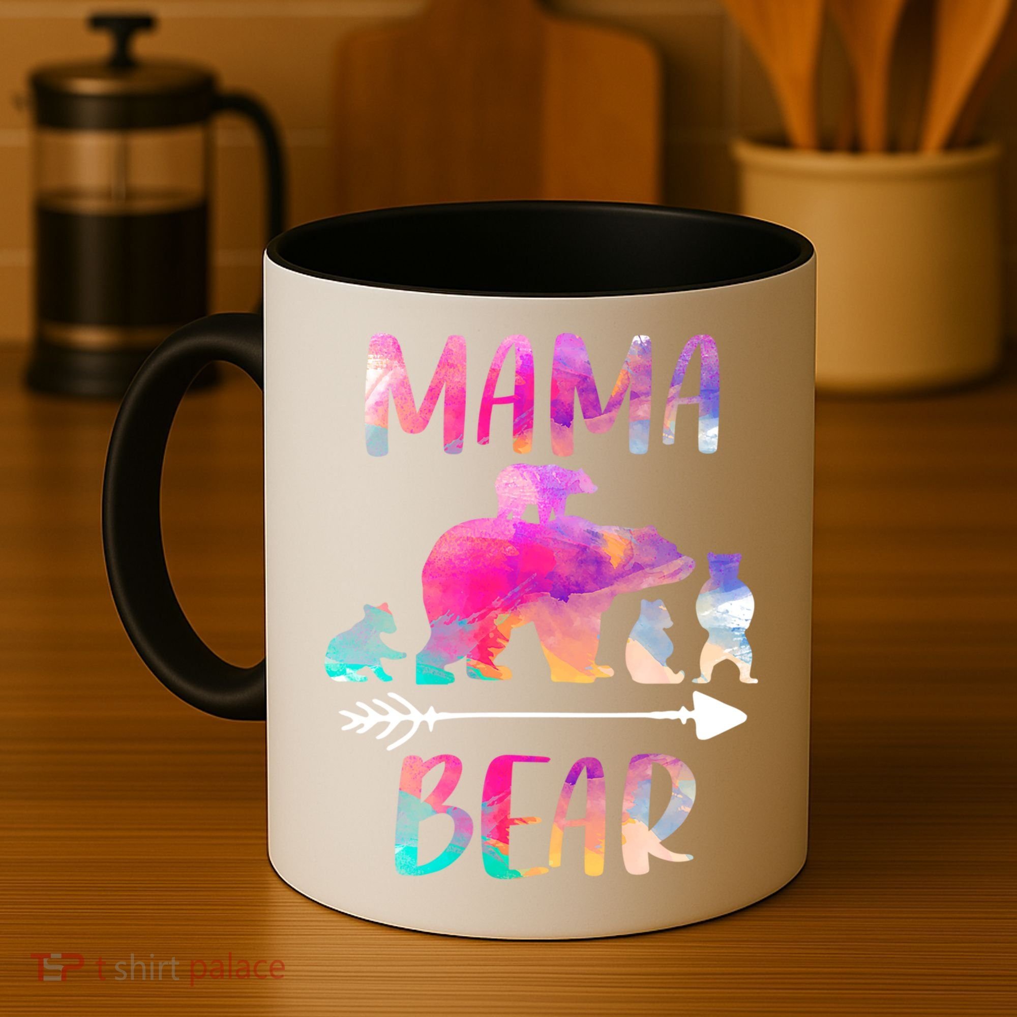 Funny Mama Bear Four Cubs Cute Gift Coffee Mug