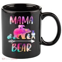 Funny Mama Bear Four Cubs Cute Gift 11oz C Handle Ceramic Mug thumb 0