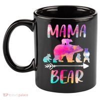 Funny Mama Bear Four Cubs Cute Gift 11oz C Handle Ceramic Mug thumb 2