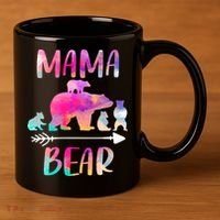 Funny Mama Bear Four Cubs Cute Gift 11oz C Handle Ceramic Mug thumb 3