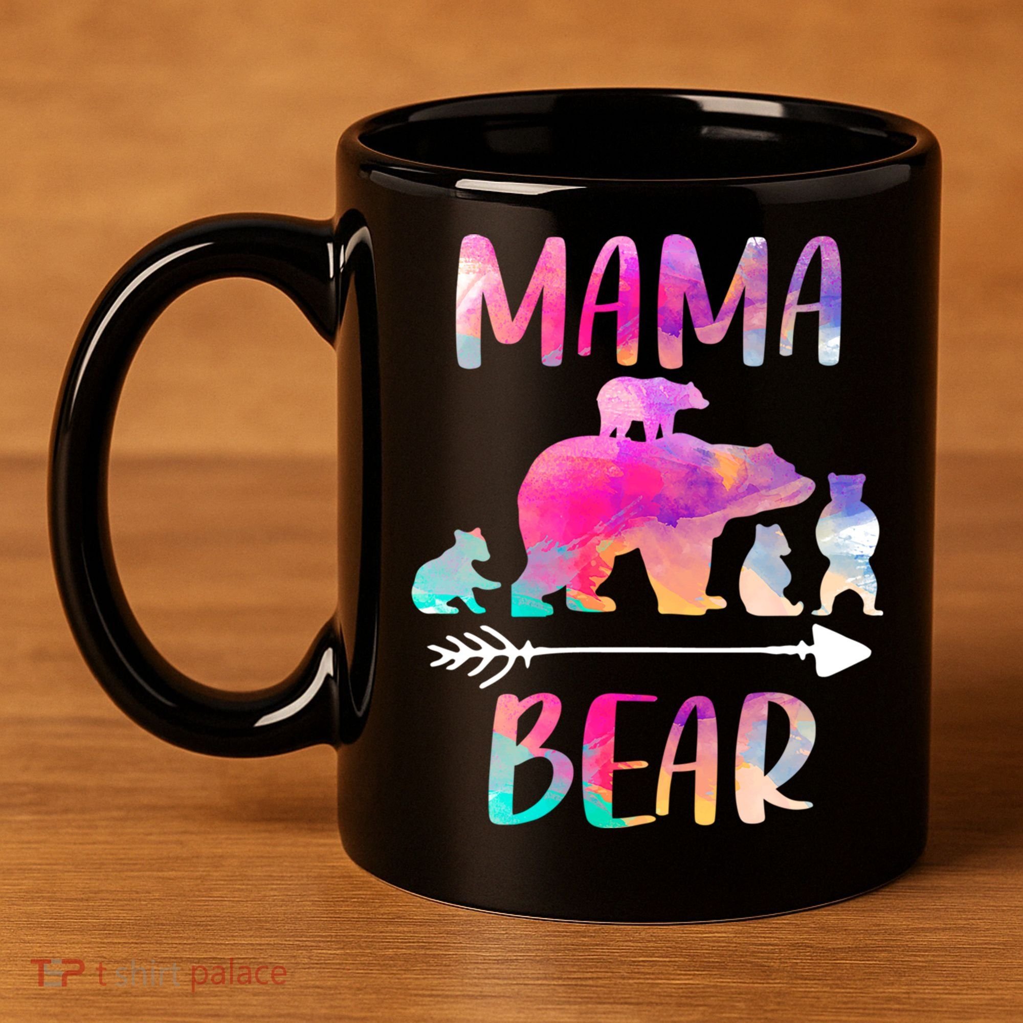 Funny Mama Bear Four Cubs Cute Gift 11oz C Handle Ceramic Mug