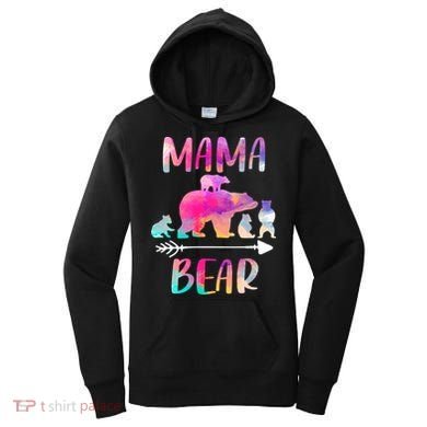 Funny Mama Bear Four Cubs Cute Gift Women's Hoodie
