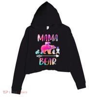 Funny Mama Bear Four Cubs Cute Gift Crop Fleece Hoodie thumb 0