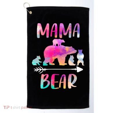 Funny Mama Bear Four Cubs Cute Gift Golf Towel