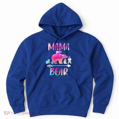 Funny Mama Bear Four Cubs Cute Gift Hoodie