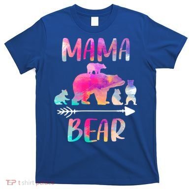 Funny Mama Bear Four Cubs Cute Gift T-Shirt