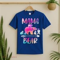 Funny Mama Bear Four Cubs Cute Gift T-Shirt thumb 2