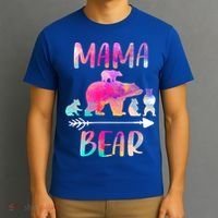 Funny Mama Bear Four Cubs Cute Gift T-Shirt thumb 3