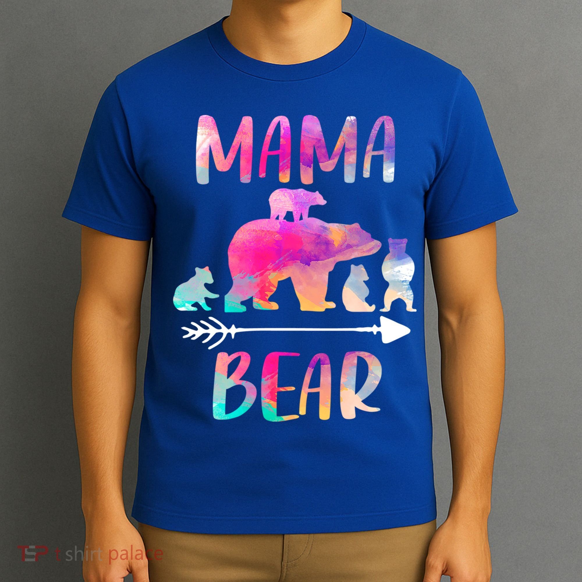Funny Mama Bear Four Cubs Cute Gift T-Shirt