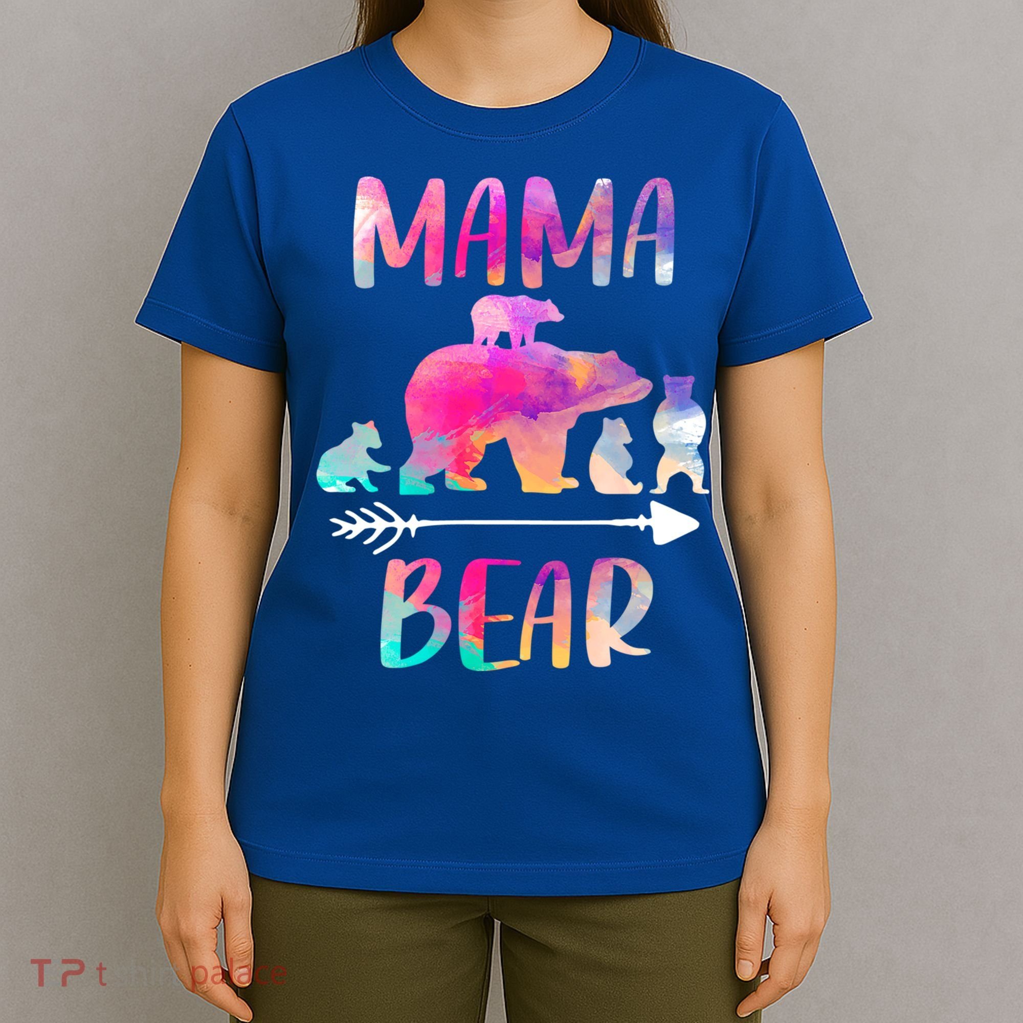 Funny Mama Bear Four Cubs Cute Gift T-Shirt