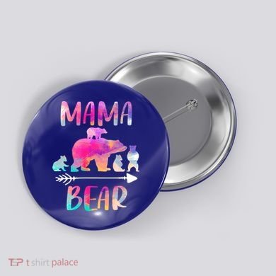 Funny Mama Bear Four Cubs Cute Gift Button