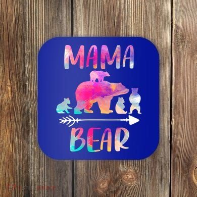 Funny Mama Bear Four Cubs Cute Gift Coaster