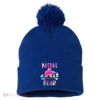Funny Mama Bear Four Cubs Cute Gift Pom Pom 12in Knit Beanie thumb 0