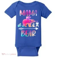 Funny Mama Bear Four Cubs Cute Gift Baby Bodysuit thumb 0