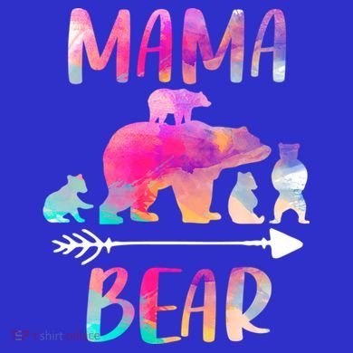 Funny Mama Bear Four Cubs Cute Gift Tie-Dye T-Shirt
