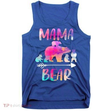 Funny Mama Bear Four Cubs Cute Gift Tank Top