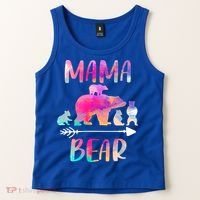 Funny Mama Bear Four Cubs Cute Gift Tank Top thumb 2