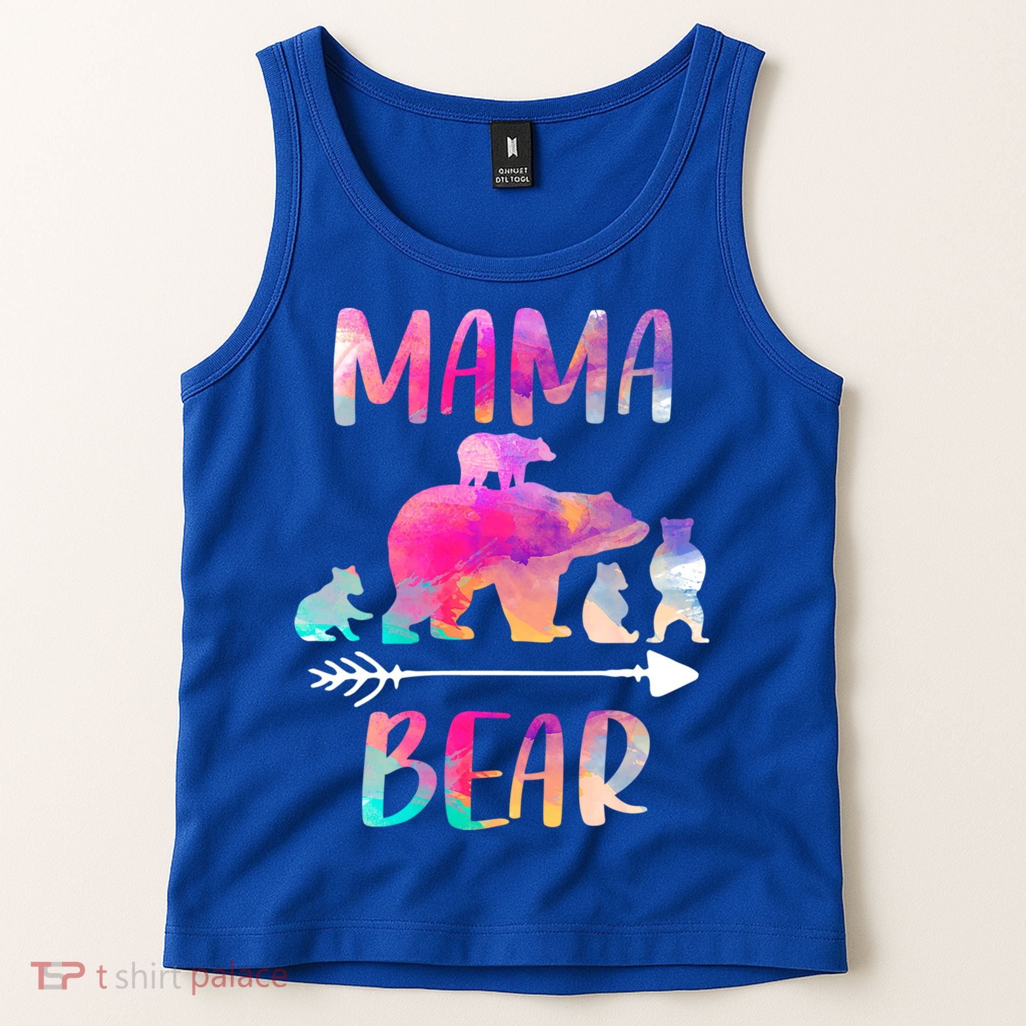 Funny Mama Bear Four Cubs Cute Gift Tank Top