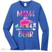 Funny Mama Bear Four Cubs Cute Gift Women's Long Sleeve Shirt thumb 0