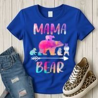 Funny Mama Bear Four Cubs Cute Gift Women's T-Shirt thumb 3
