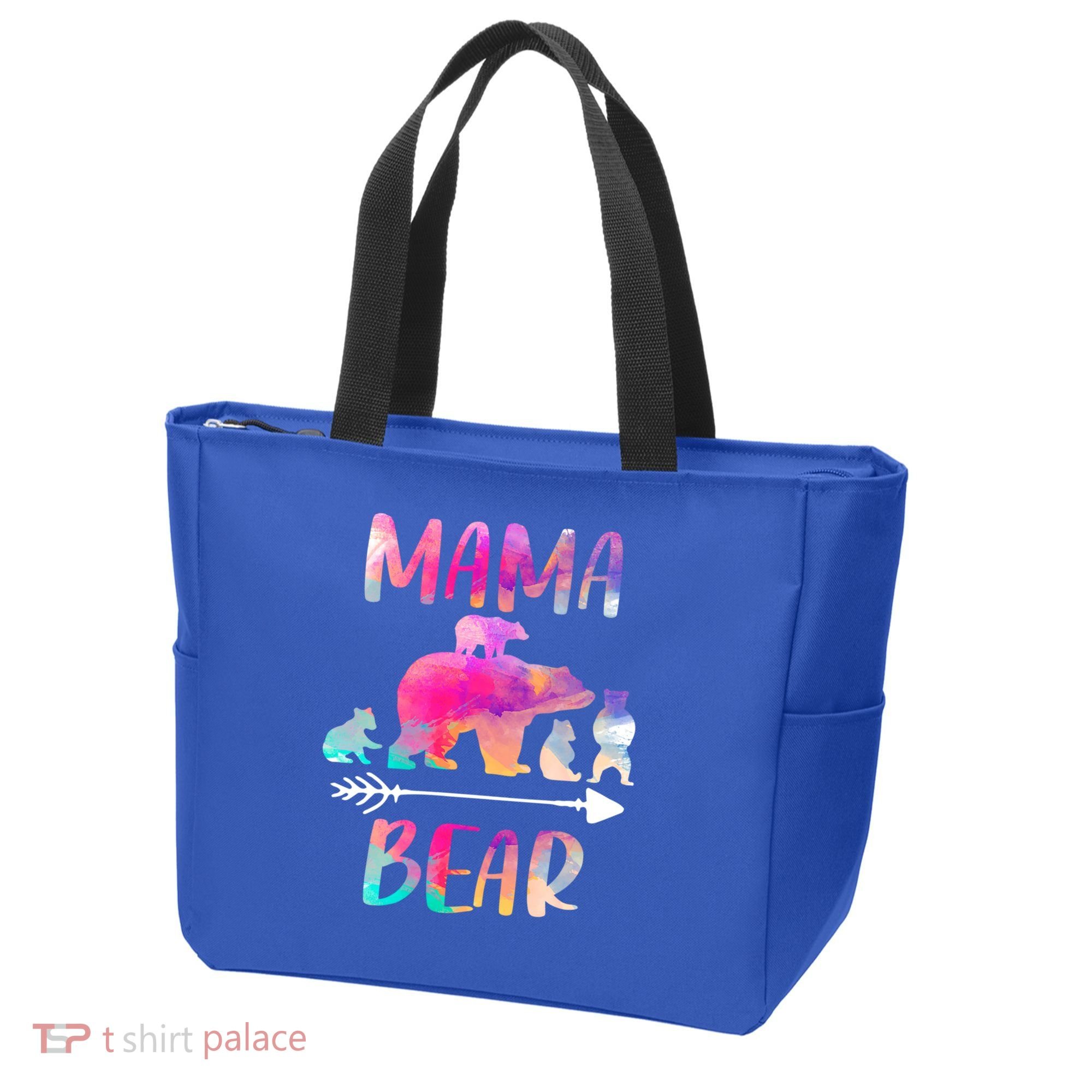 Funny Mama Bear Four Cubs Cute Gift Tote Bag