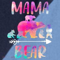 Funny Mama Bear Four Cubs Cute Gift Raglan Baseball Sleeve Shirt thumb 2