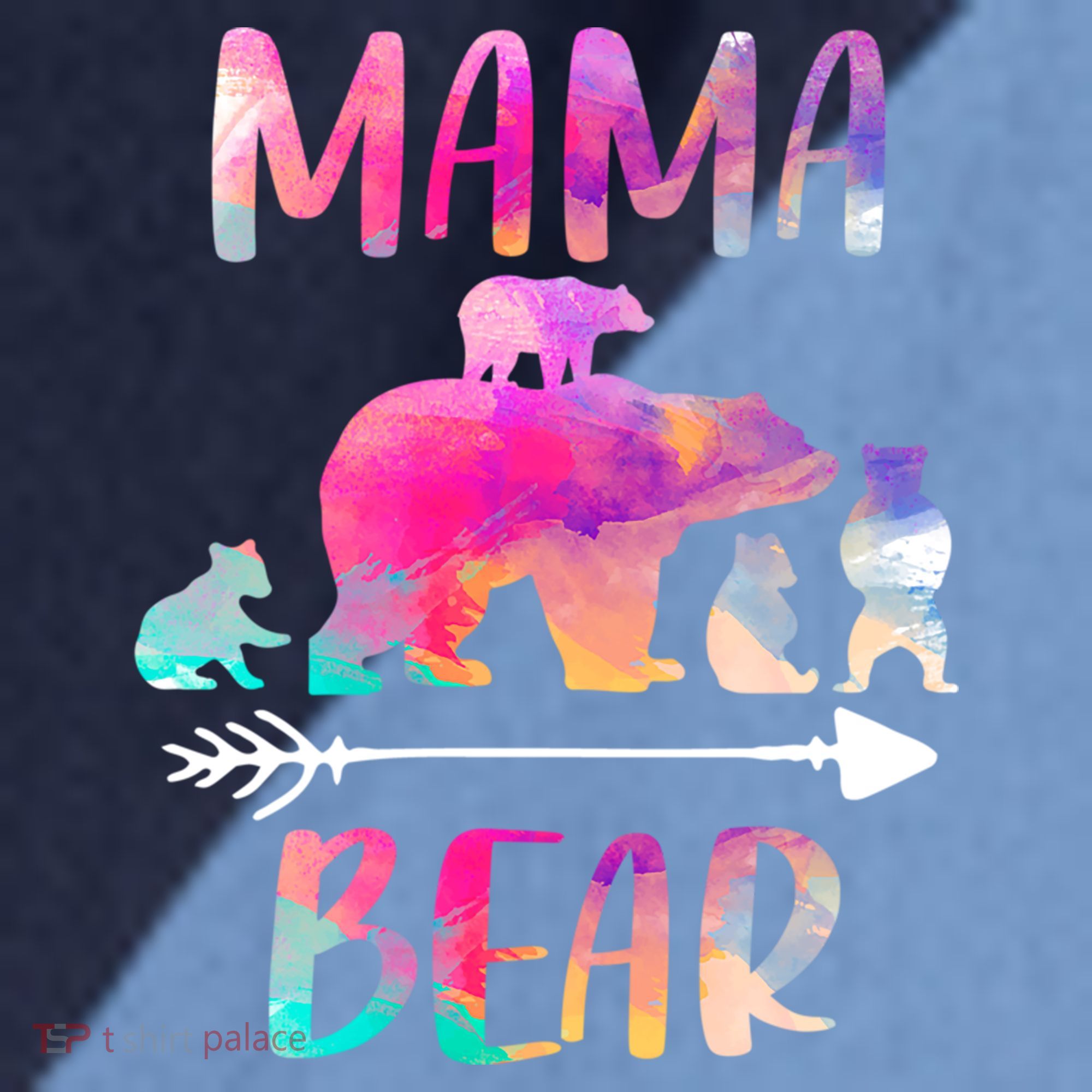 Funny Mama Bear Four Cubs Cute Gift Raglan Baseball Sleeve Shirt