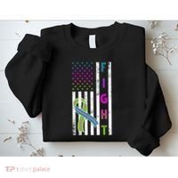 Fight Metastatic Breast Cancer American Flag Sweatshirt thumb 2