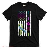 Fight Metastatic Breast Cancer American Flag T-Shirt thumb 0