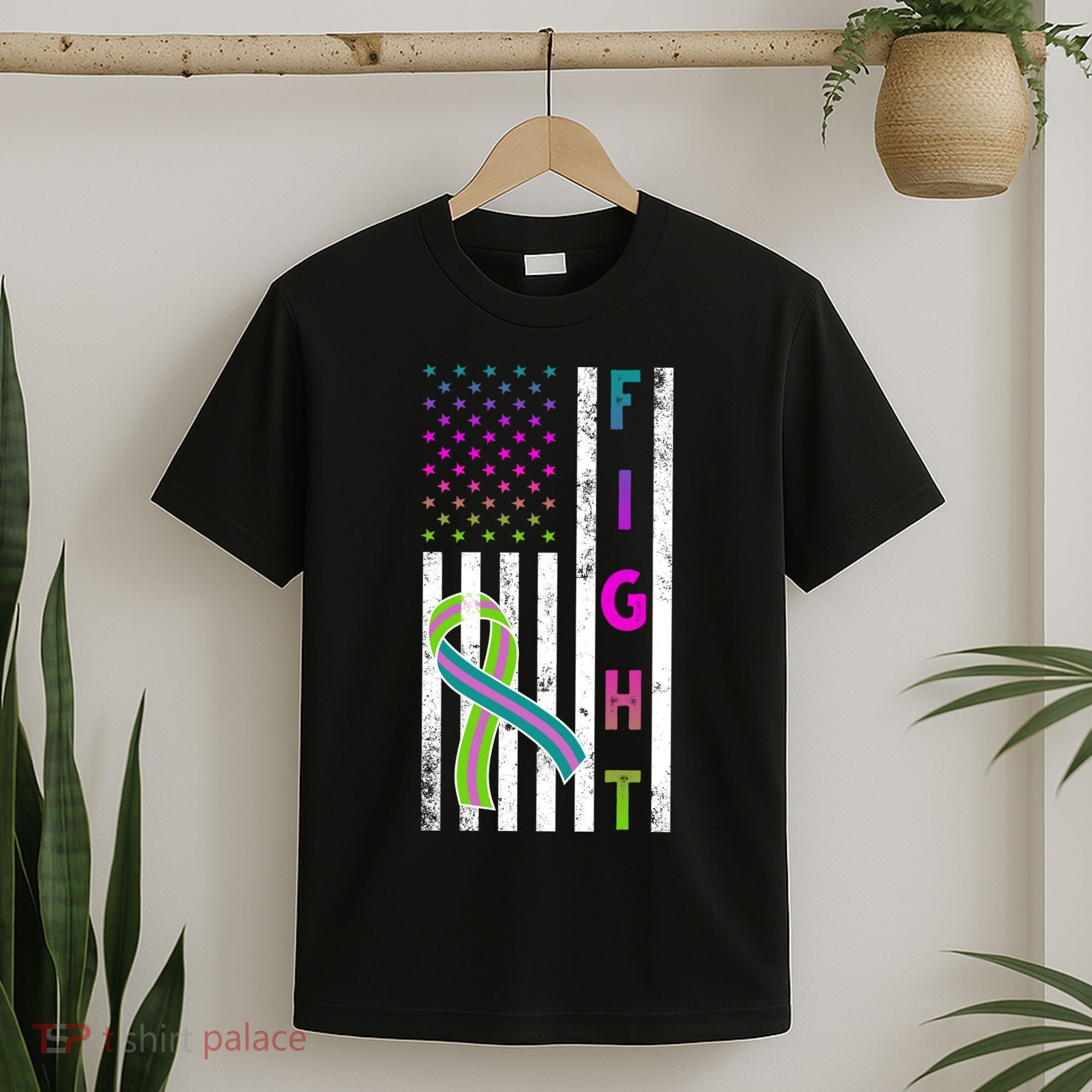Fight Metastatic Breast Cancer American Flag T-Shirt