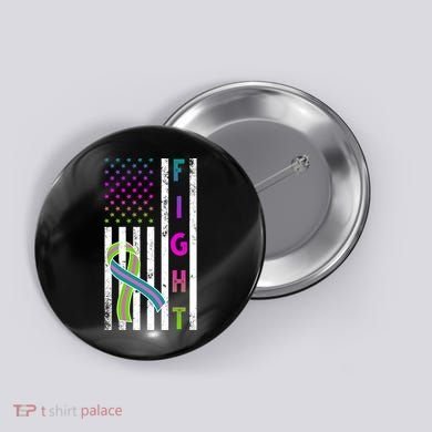 Fight Metastatic Breast Cancer American Flag Button
