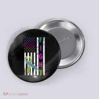 Fight Metastatic Breast Cancer American Flag Button thumb 0