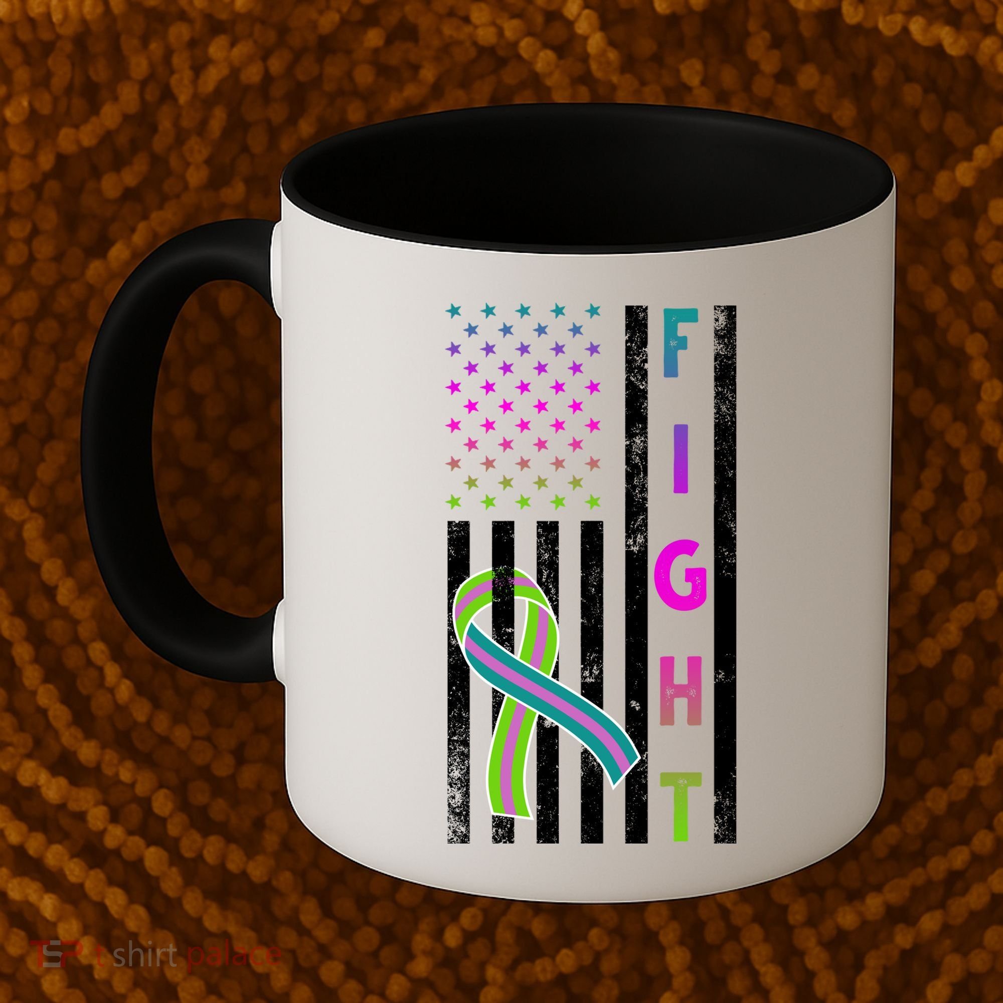 Fight Metastatic Breast Cancer American Flag Coffee Mug