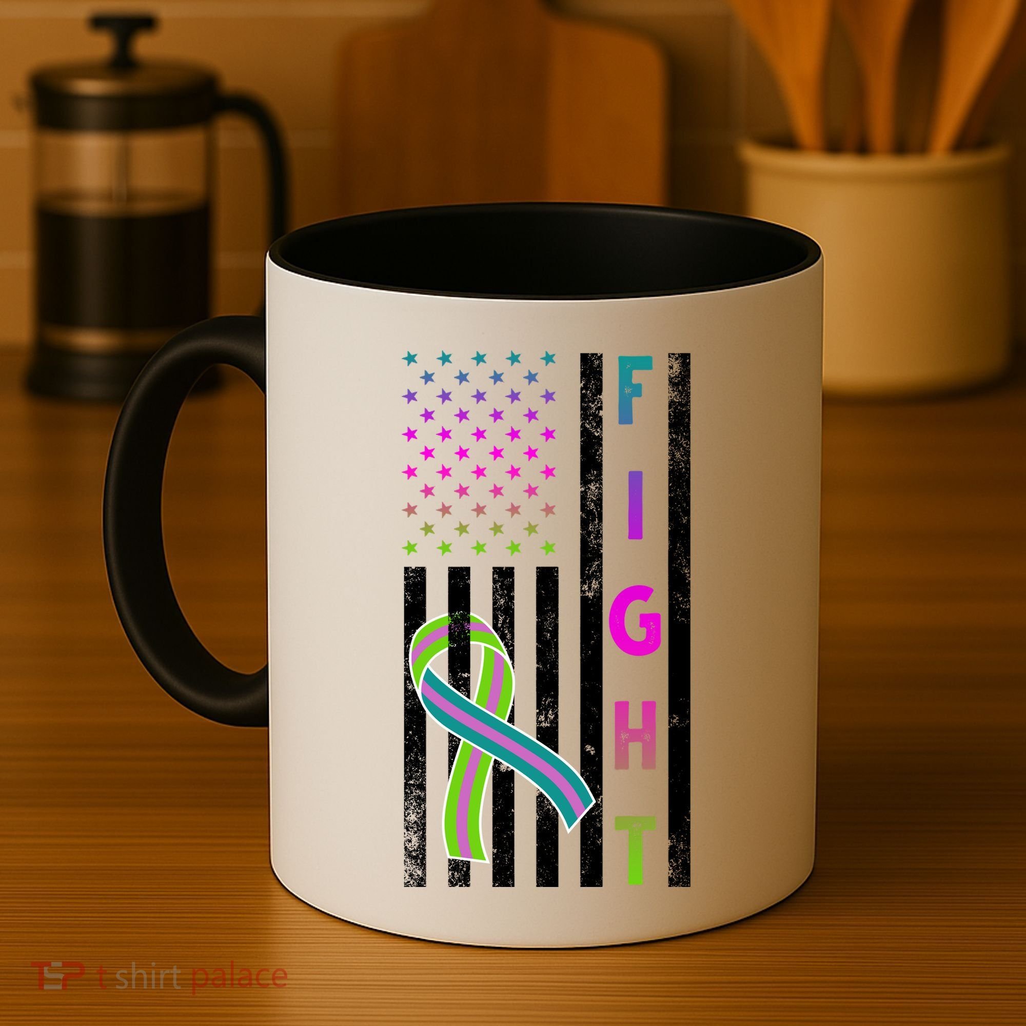 Fight Metastatic Breast Cancer American Flag Coffee Mug