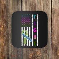 Fight Metastatic Breast Cancer American Flag Coaster thumb 0