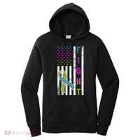 Fight Metastatic Breast Cancer American Flag Women's Hoodie thumb 0