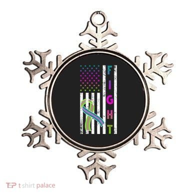 Fight Metastatic Breast Cancer American Flag Ornament