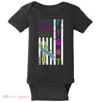 Fight Metastatic Breast Cancer American Flag Baby Bodysuit thumb 0