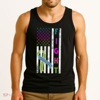 Fight Metastatic Breast Cancer American Flag Tank Top thumb 3