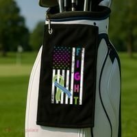 Fight Metastatic Breast Cancer American Flag Golf Towel thumb 2