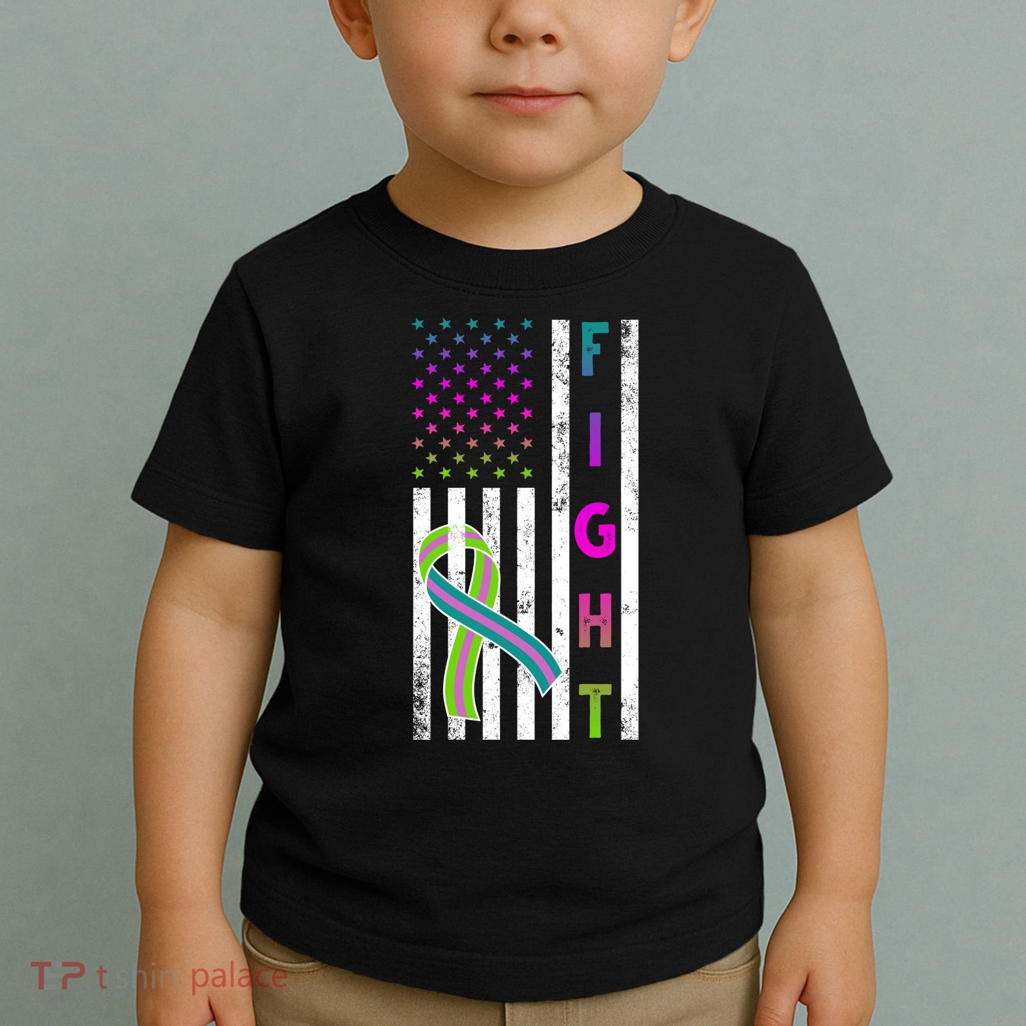 Fight Metastatic Breast Cancer American Flag Toddler T-Shirt
