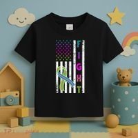 Fight Metastatic Breast Cancer American Flag Toddler T-Shirt thumb 3