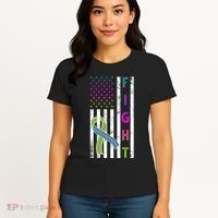 Fight Metastatic Breast Cancer American Flag Women's T-Shirt thumb 4