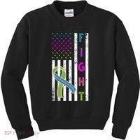 Fight Metastatic Breast Cancer American Flag Kids Sweatshirt thumb 0
