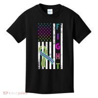 Fight Metastatic Breast Cancer American Flag Kids T-Shirt thumb 0