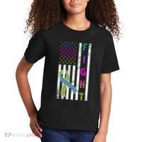 Fight Metastatic Breast Cancer American Flag Kids T-Shirt thumb 2